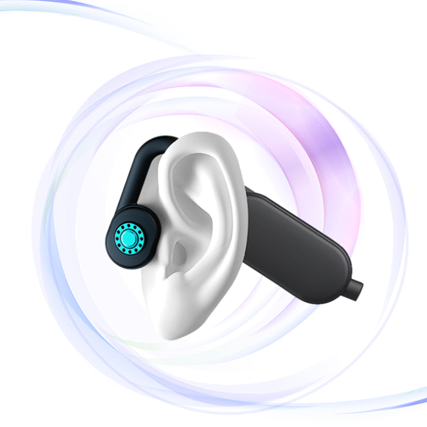 Wireless bone conduction headphones are worn on the ear